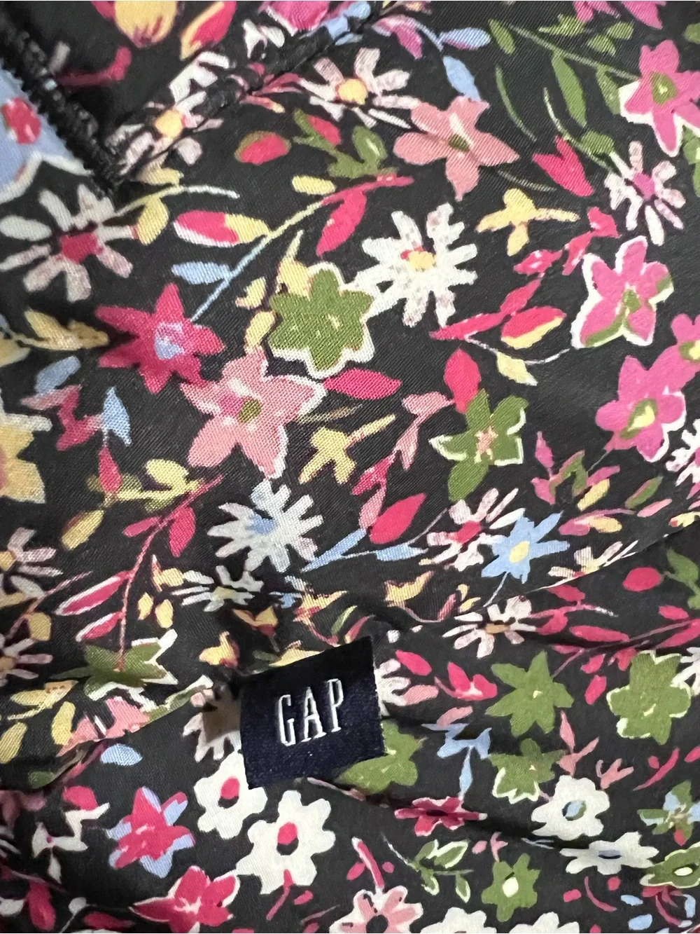 GAP Kids Multi Color Floral Puffer Vest Medium 8-9